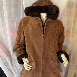 St. John’s Bay Suede/Fur Coat